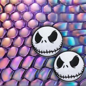 (2) NIGHTMARE JACK SKELETON COTTON PATCHES EASY IRON ON BADGE ACCESSORIES